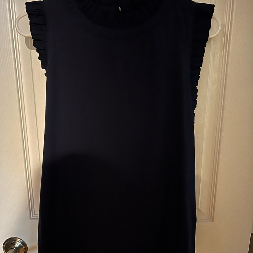 Banana Republic Blue Ruffled Sleeveless Tank Top